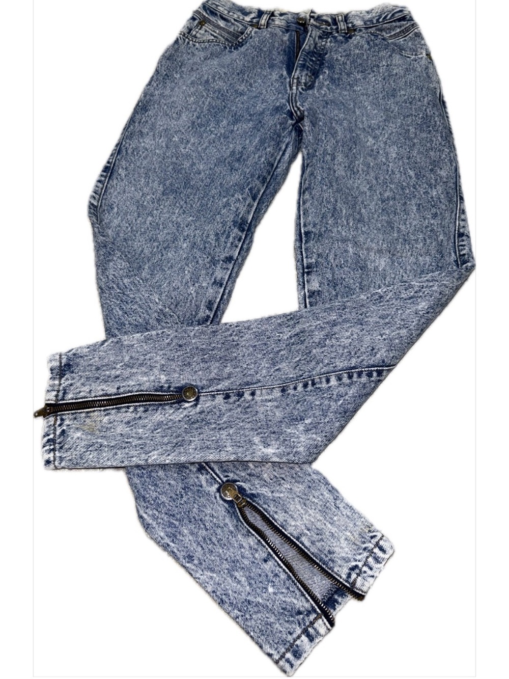 Levi's Acid Wash Blue Skinny Jeans with Ankle Zippers